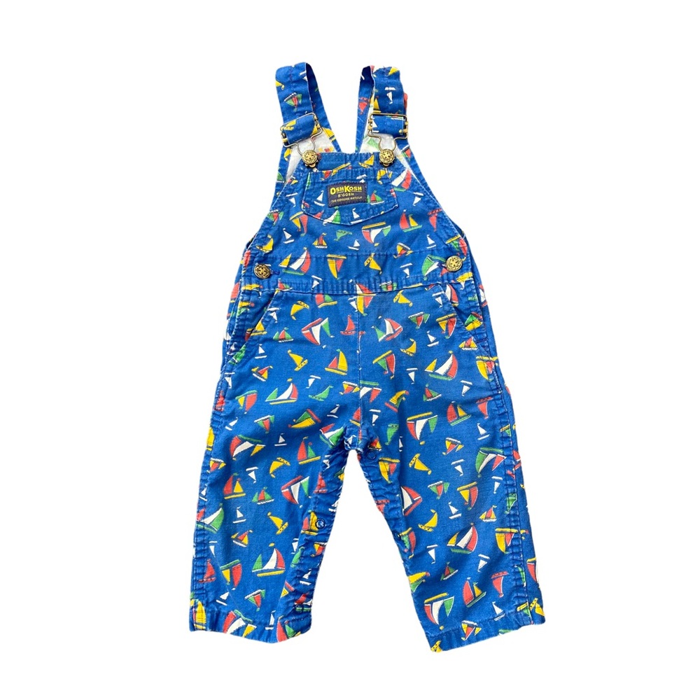 OSHKOSH B’GOSH Vintage RARE Vestbak Sailboat Overall Pants Size 24M